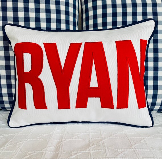 Applique Name Pillow Cover Etsy