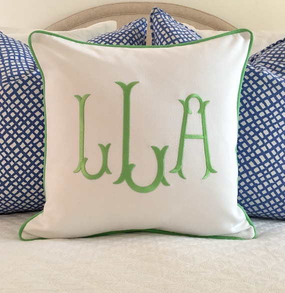 Monogrammed Pillow Cover Etsy