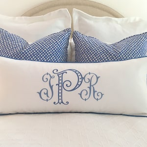 Monogrammed Lumbar Pillow Cover