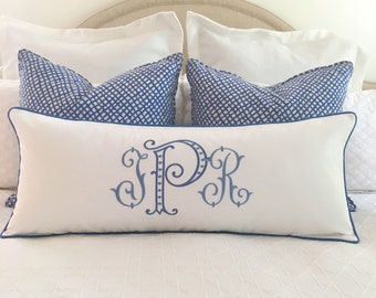 Classic Southern Monogram Lumbar Pillow Cover