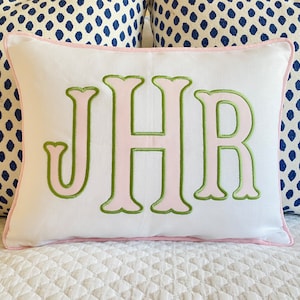 Applique Monogram Pillow Cover