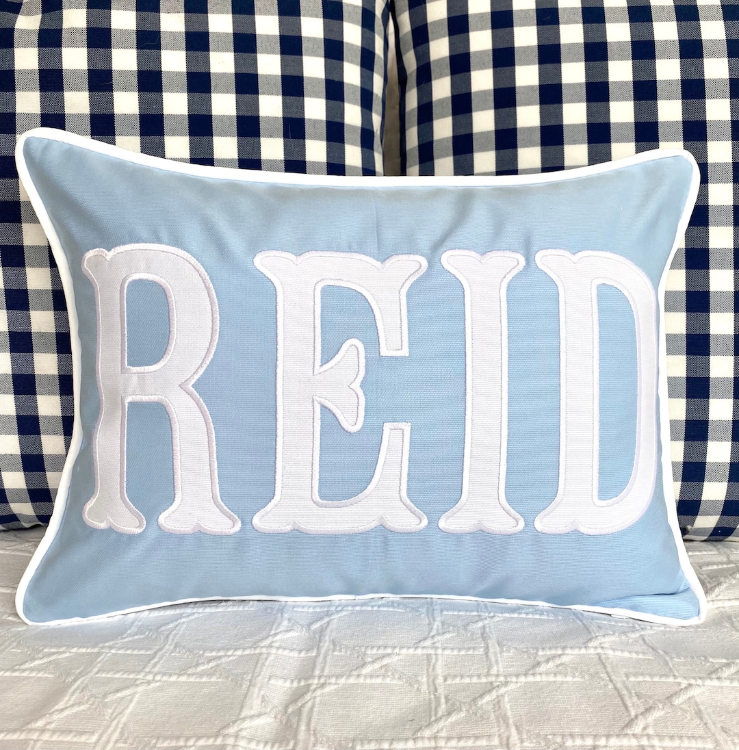 Applique Name Pillow Cover Etsy