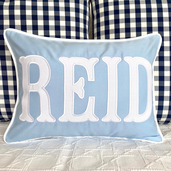 Applique Name Pillow Cover