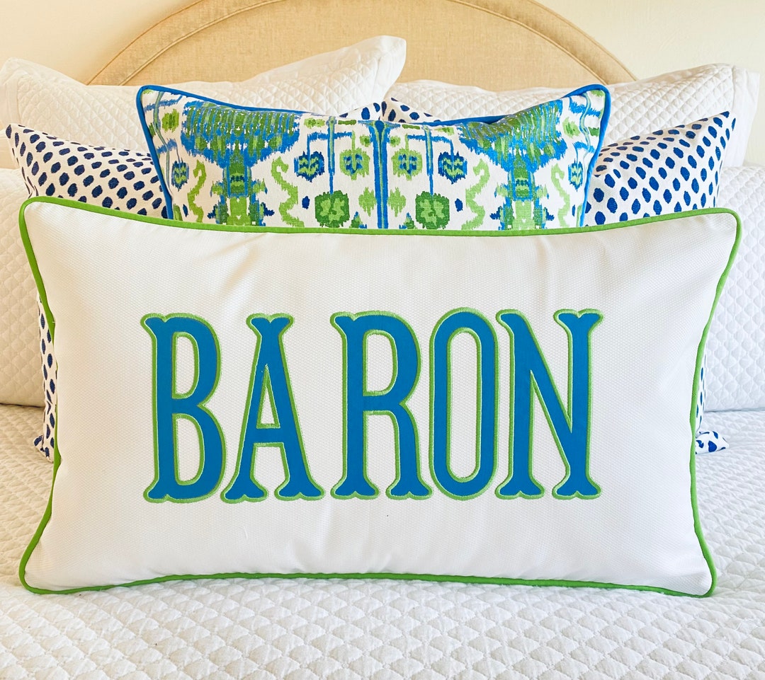 Applique Name Pillow Cover Etsy