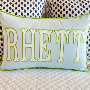 Rhett Lettering Custom Name Applique Pillow - Etsy