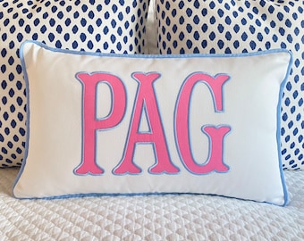 Applique Monogram Pillow Cover