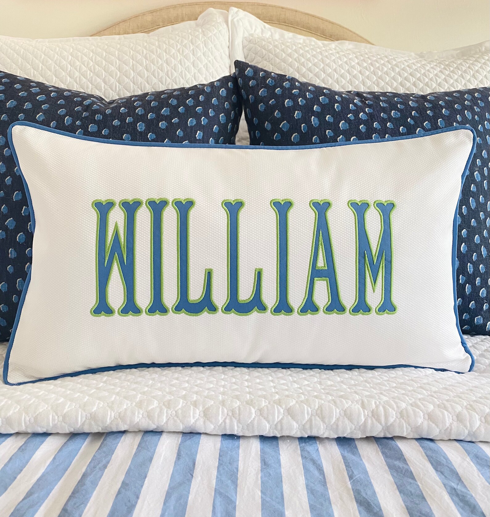Applique Name Pillow Cover Etsy