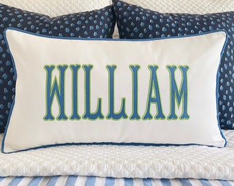 Applique Name Pillow Cover