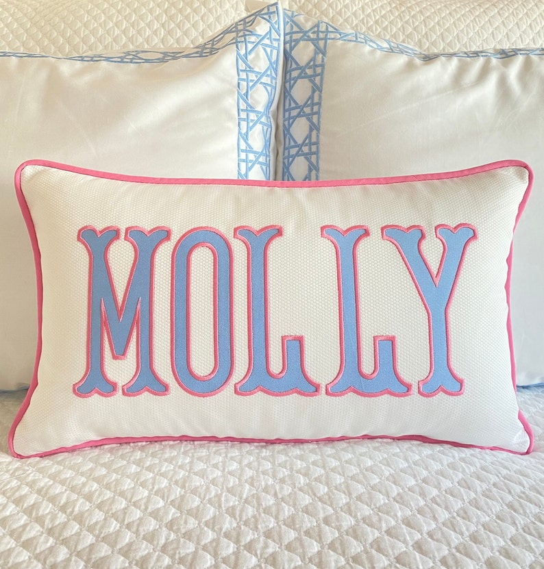 Applique Name Pillow Cover Etsy