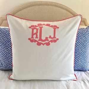 Monogram Applique Euro Sham 26 x 26