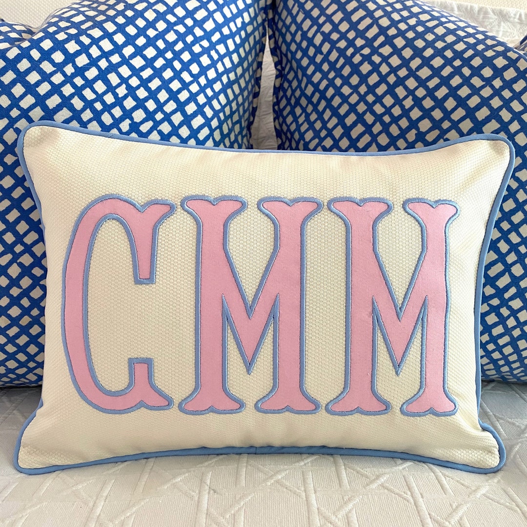 Applique Monogram Pillow Cover Etsy