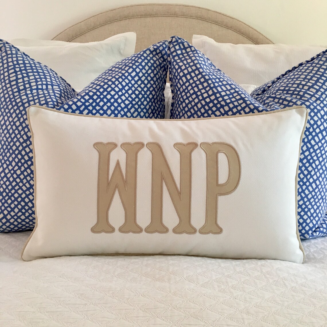 Applique Monogram Pillow Cover Etsy