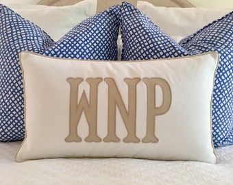 Applique Monogram Pillow Cover