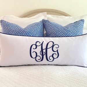Monogrammed pillows for bed hotsell