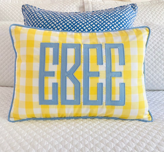 Applique Monogram Pillow Cover Etsy