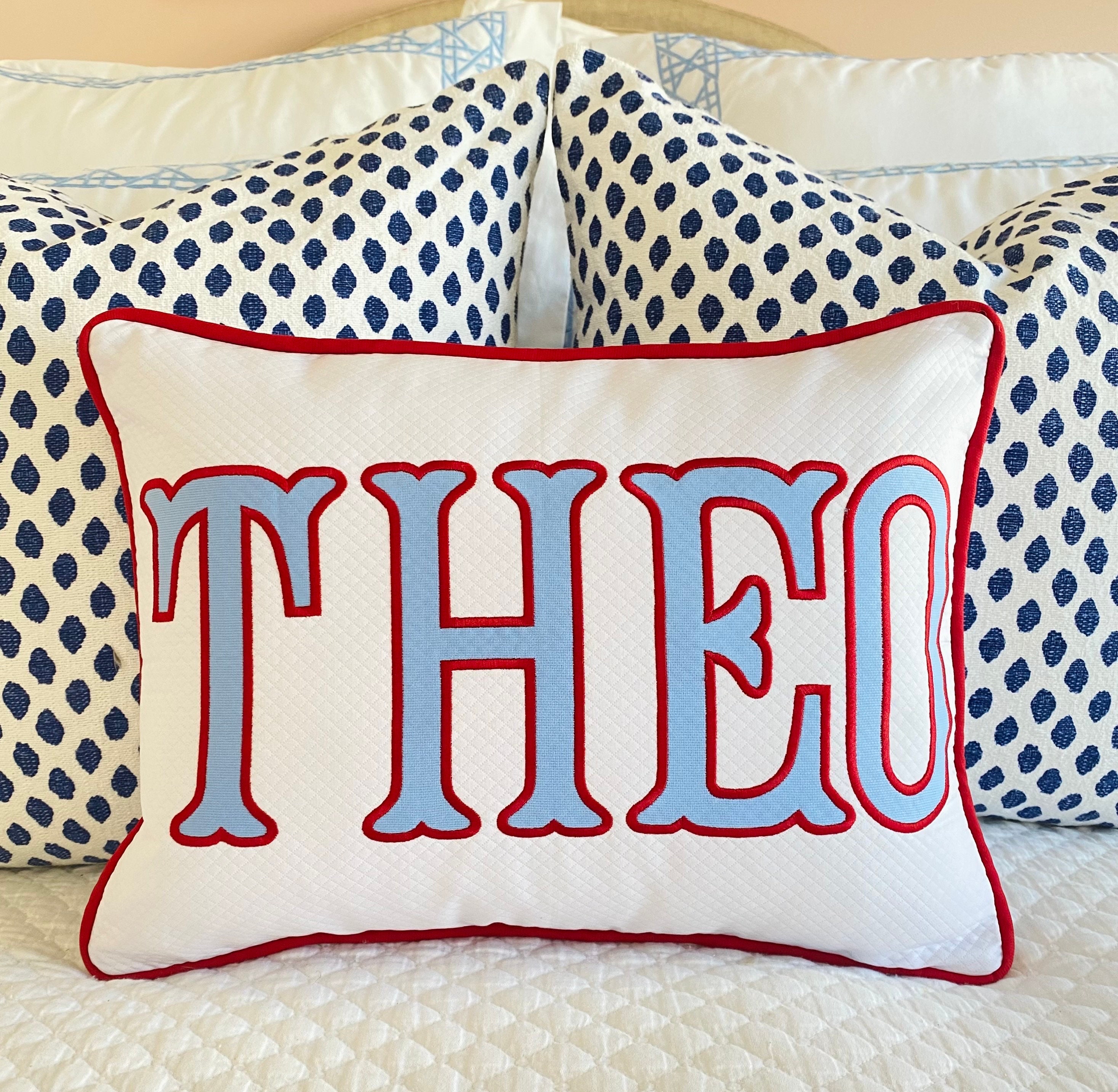 Applique Name Pillow Cover