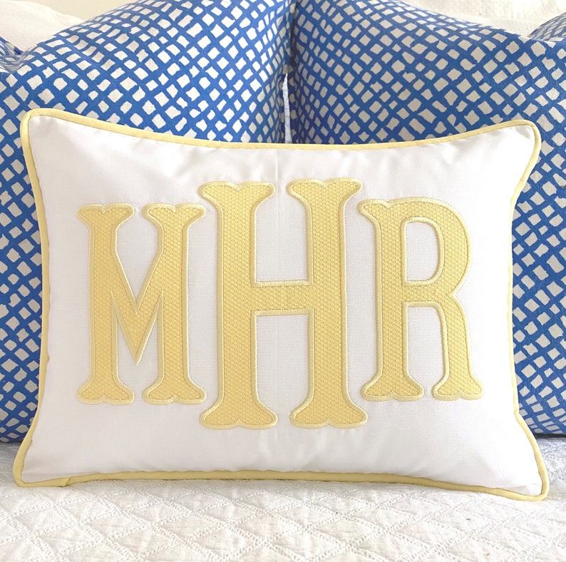 Applique Monogram Pillow Cover Etsy