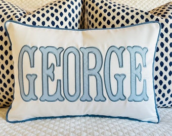 Applique Name Pillow Cover