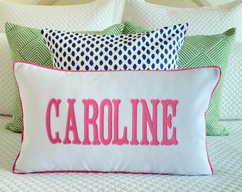 Applique Name Pillow Cover