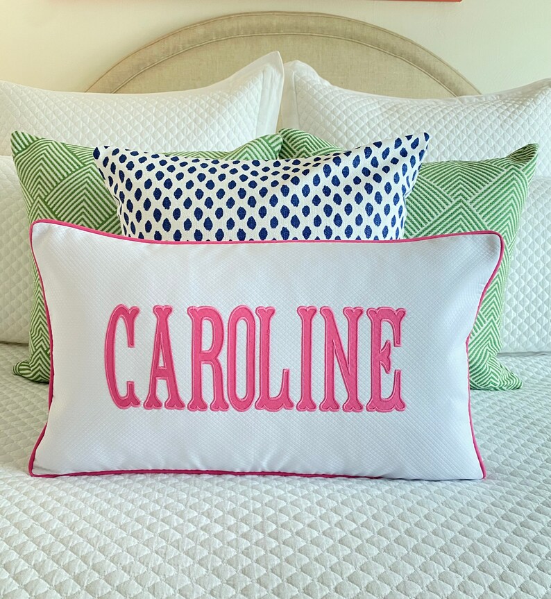 Applique Name Pillow Cover Etsy
