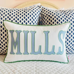 Coastal Nursery Name Pillow Cover