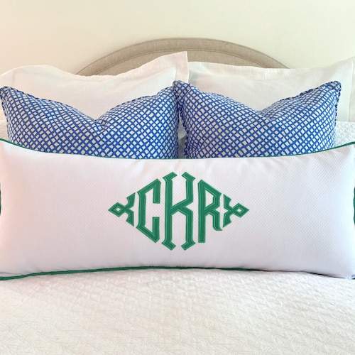 14 X 36 Monogrammed Appliquéd Pillow Cover Etsy