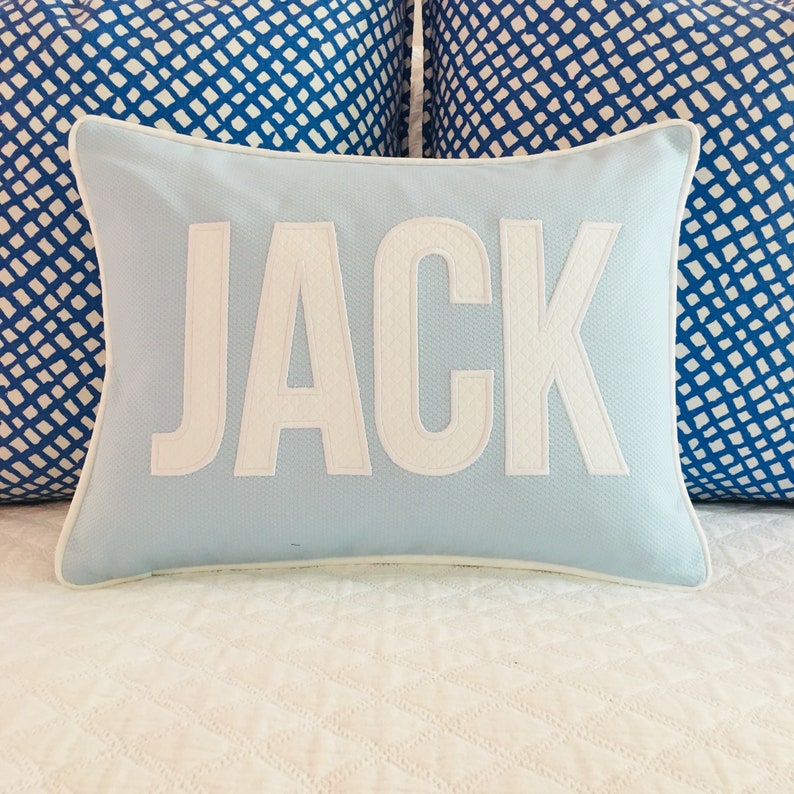 Applique Name Pillow Cover Etsy