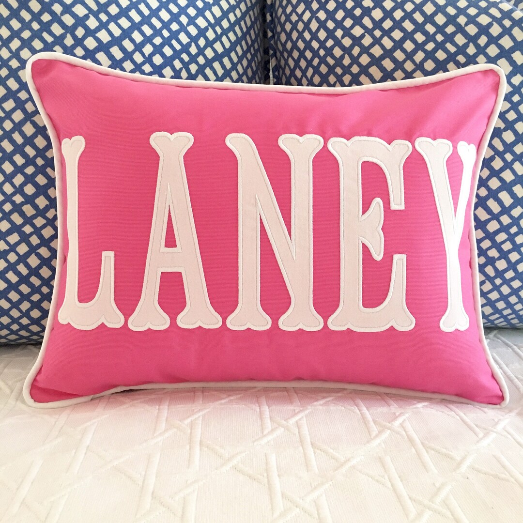 Applique Name Pillow Cover Etsy