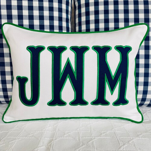 Applique Monogram Pillow Cover Etsy