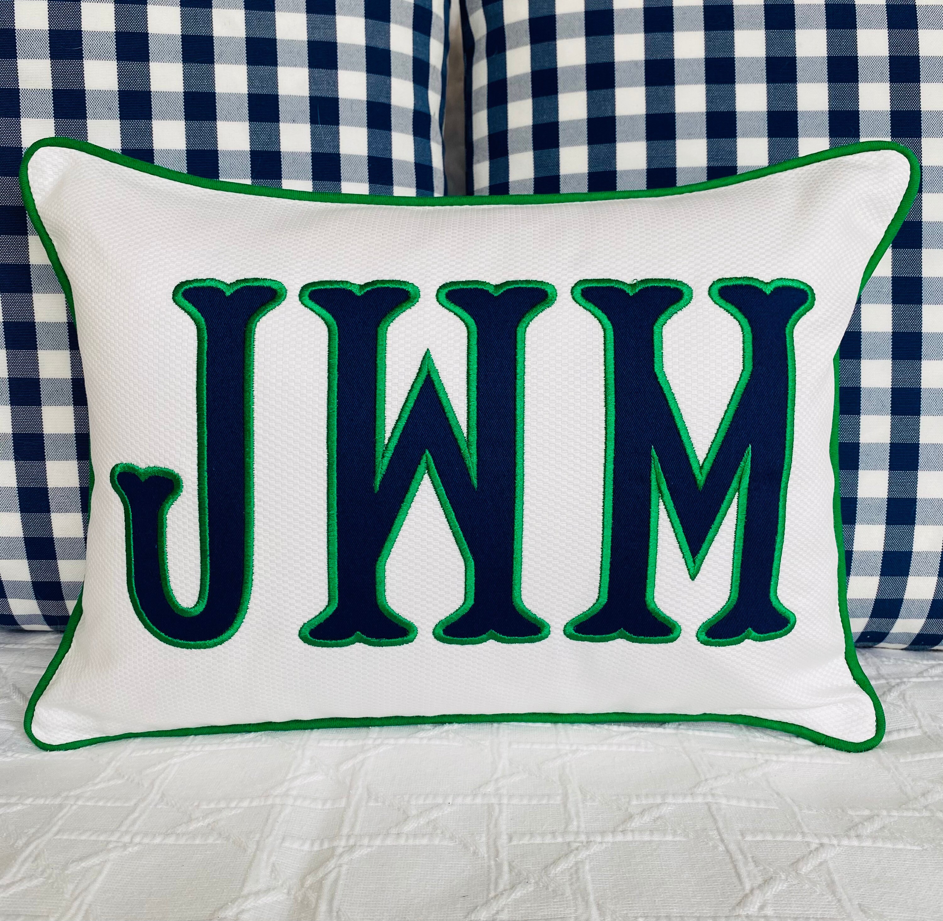 Applique Monogram Pillow Cover Etsy
