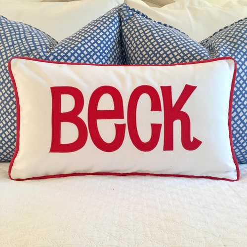 Applique Monogram Pillow Cover Etsy