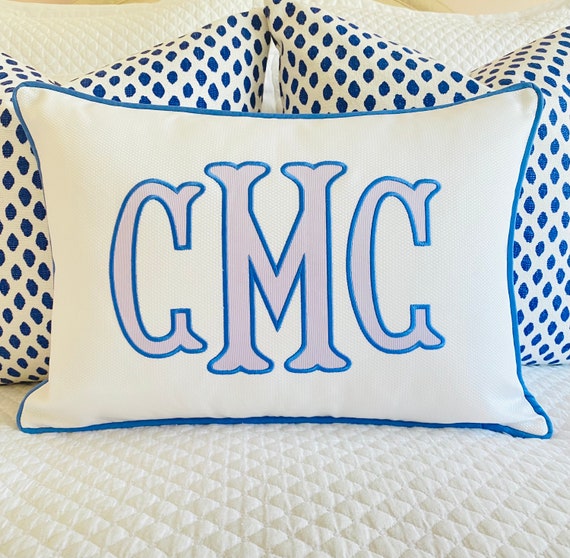 Applique Monogram Pillow Cover Etsy