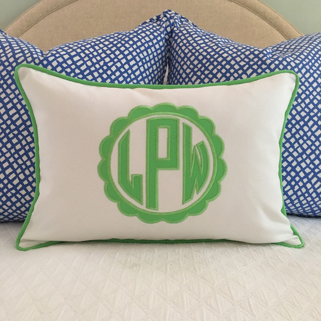 Applique Monogram Pillow Cover Etsy