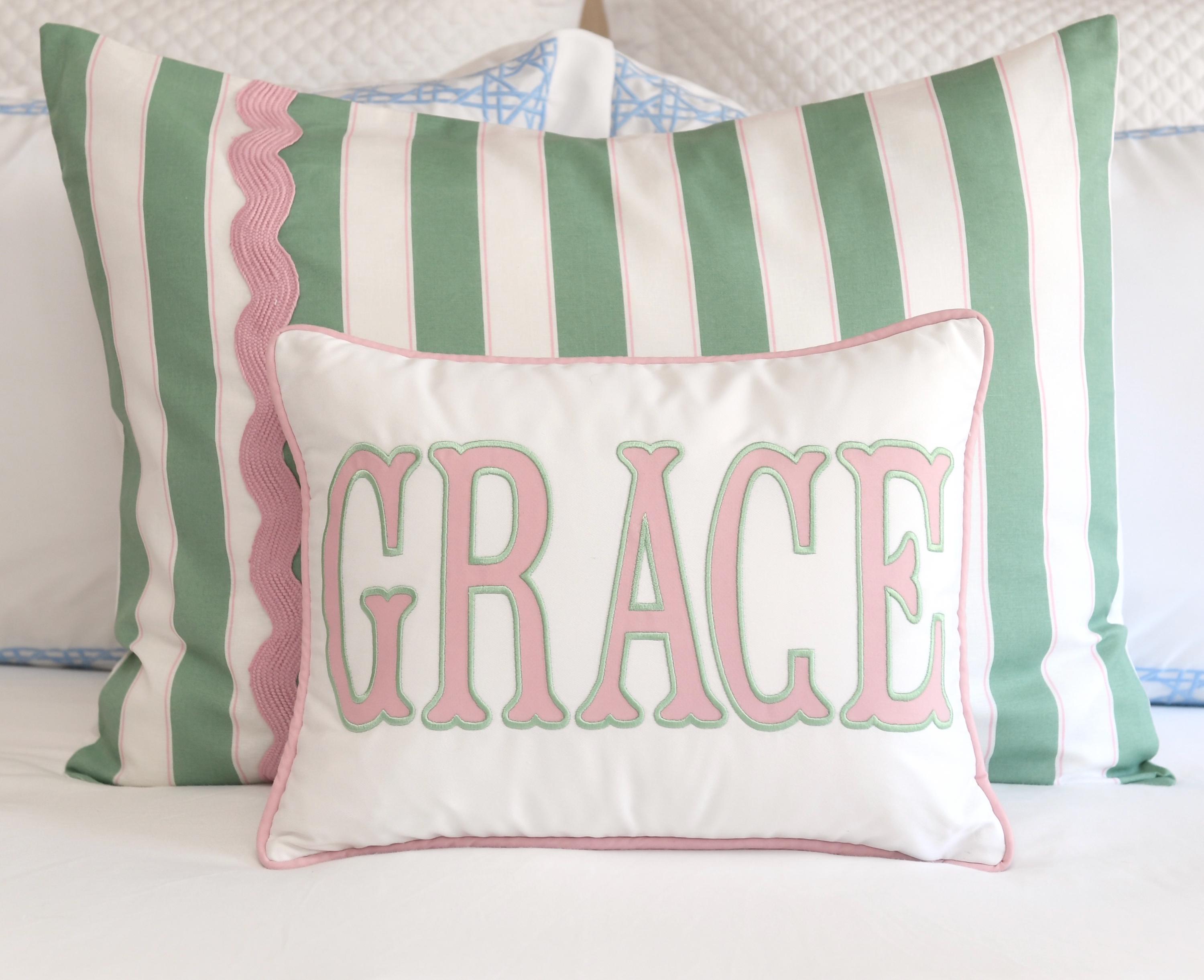 Applique Name Pillow Cover