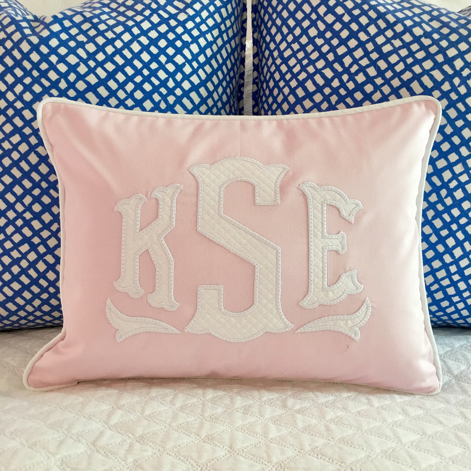 Applique Monogram Pillow Cover Etsy