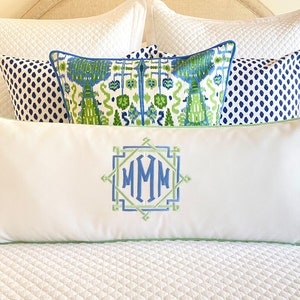 Monogrammed Lumbar Pillow Cover