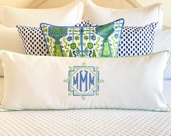 Monogrammed Lumbar Pillow Cover - Grand Millennial