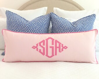 Southern Style Custom Monogrammed Appliquéd Pillow Cover