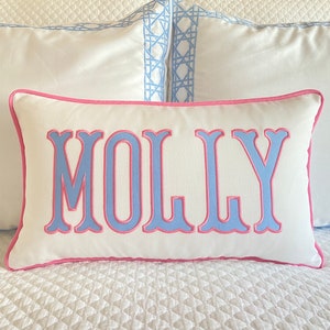 Applique Name Pillow Cover