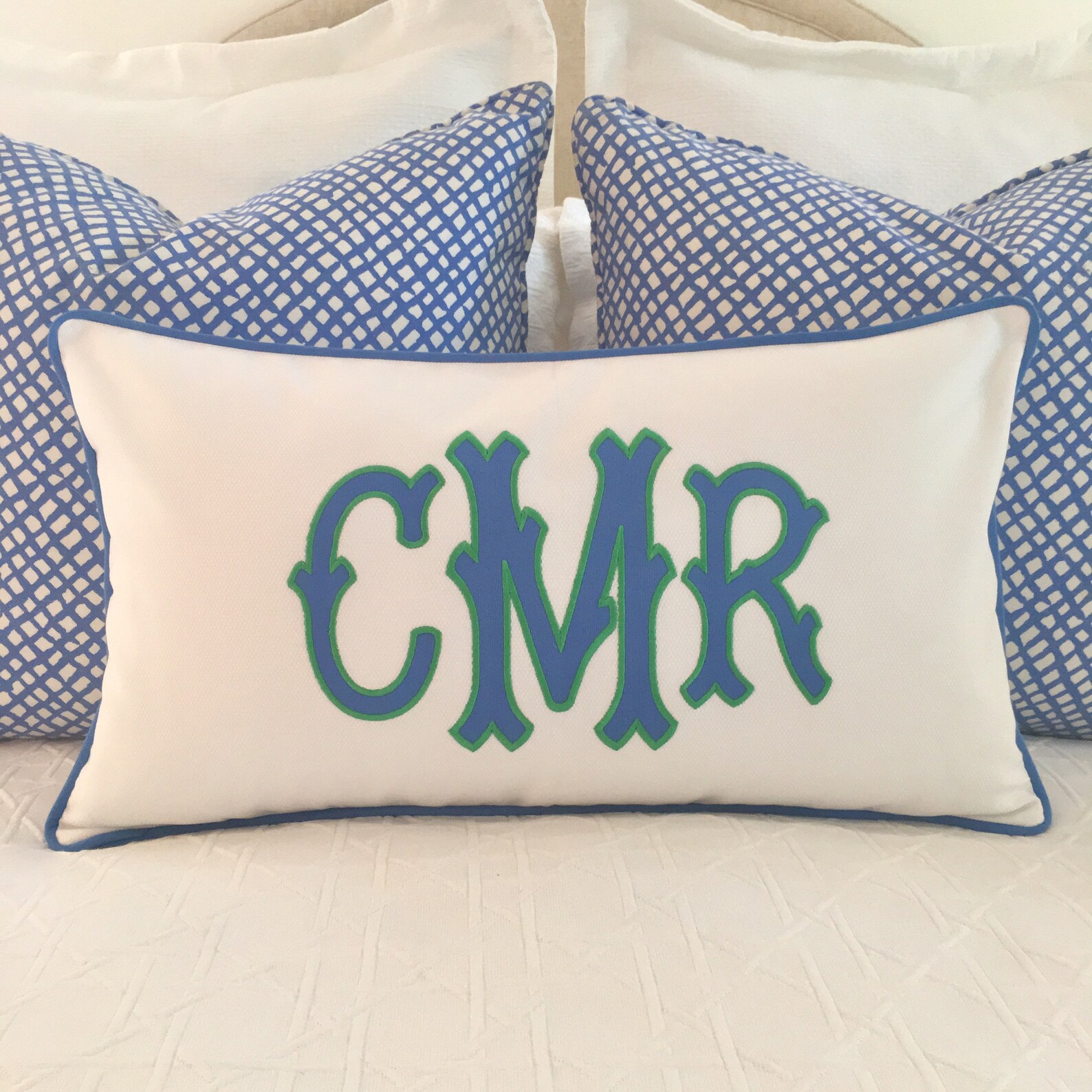 Applique Monogram Pillow Cover Etsy