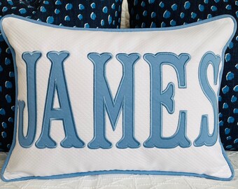 Applique Name Pillow Cover