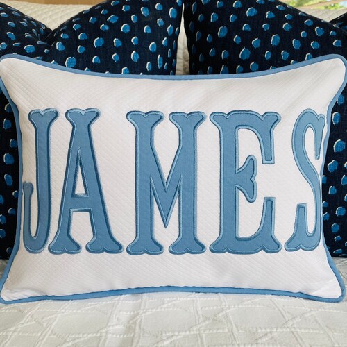 Personalized Applique Monogram or Name Pillow 12x16 12x18 Etsy