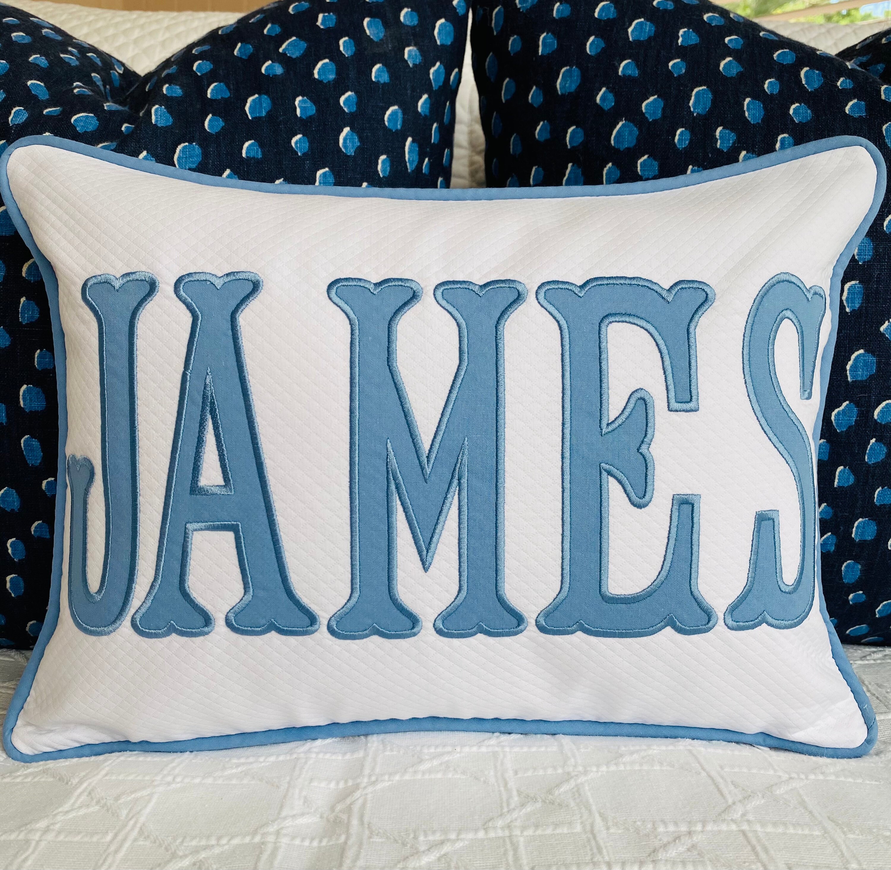 Applique Name Pillow Cover Etsy