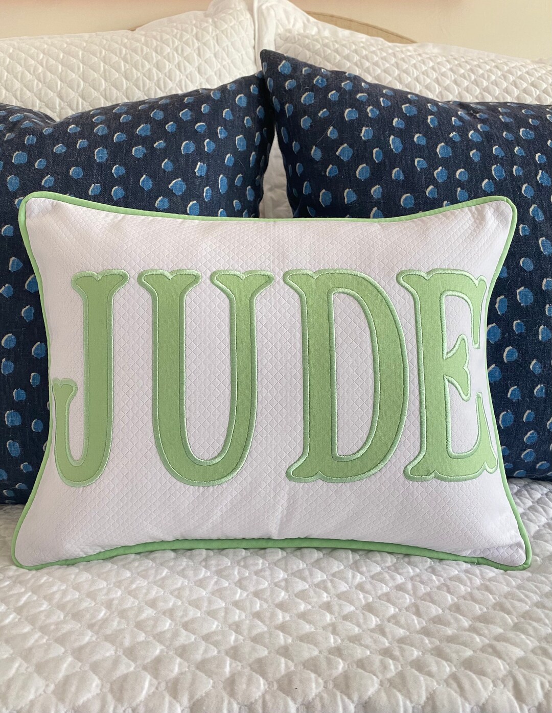 Applique Name Pillow Cover Etsy