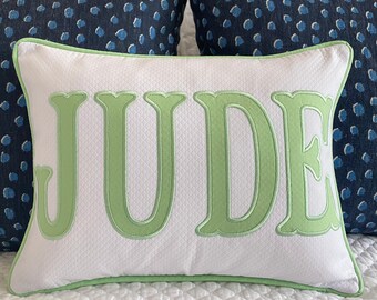 Applique Name Pillow Cover