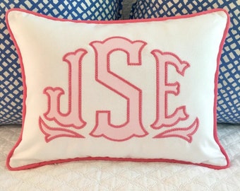 Applique Monogram Pillow Cover