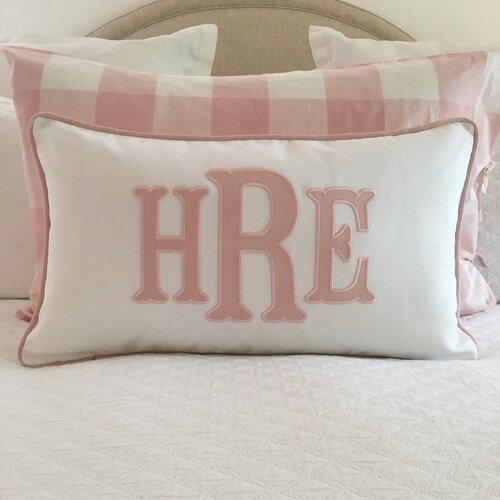 Monogram Applique Boudoir Pillow / Baby Pillow / Sham Etsy