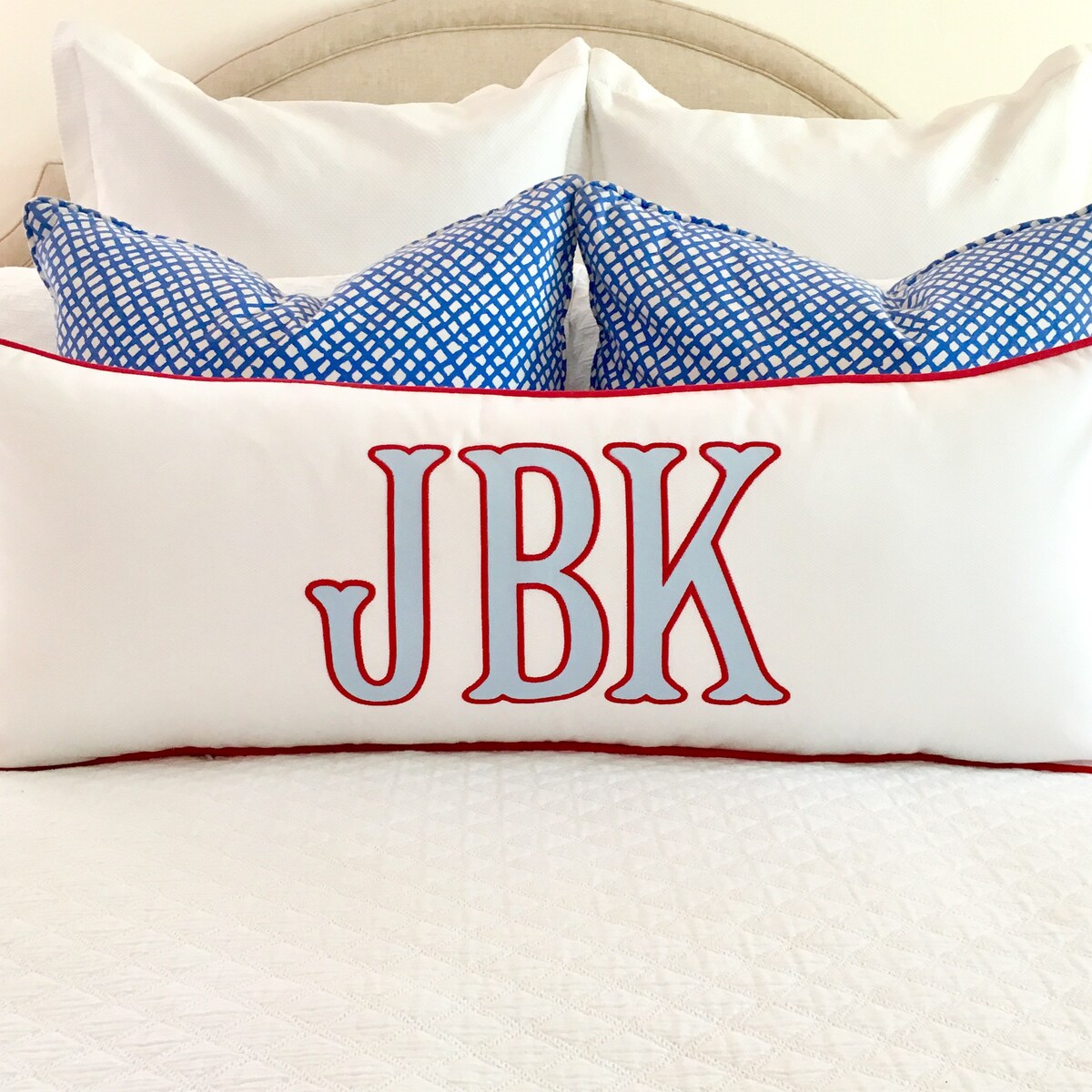 14 X 36 Monogrammed Appliquéd Pillow Cover - Etsy