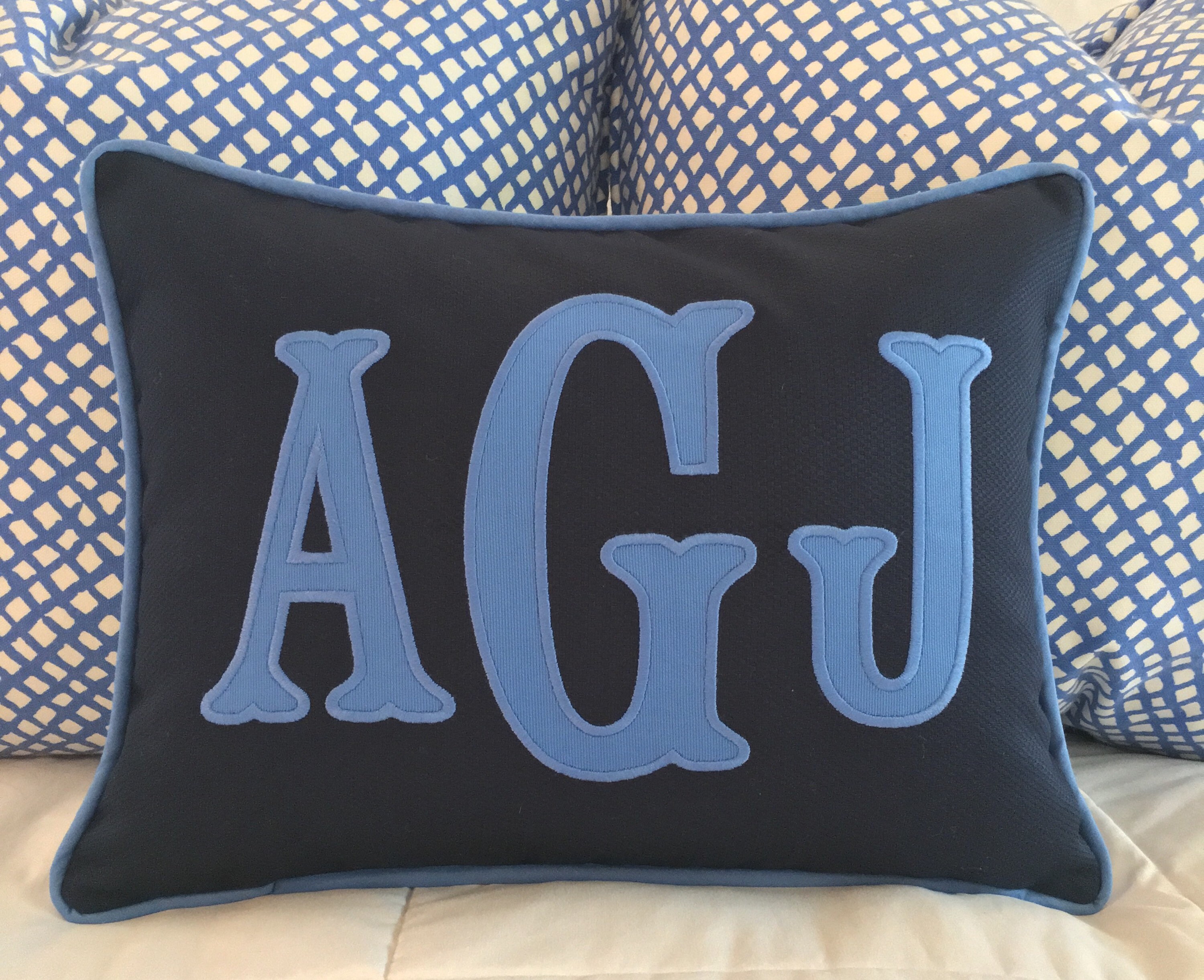 Applique Monogram Pillow Cover Etsy