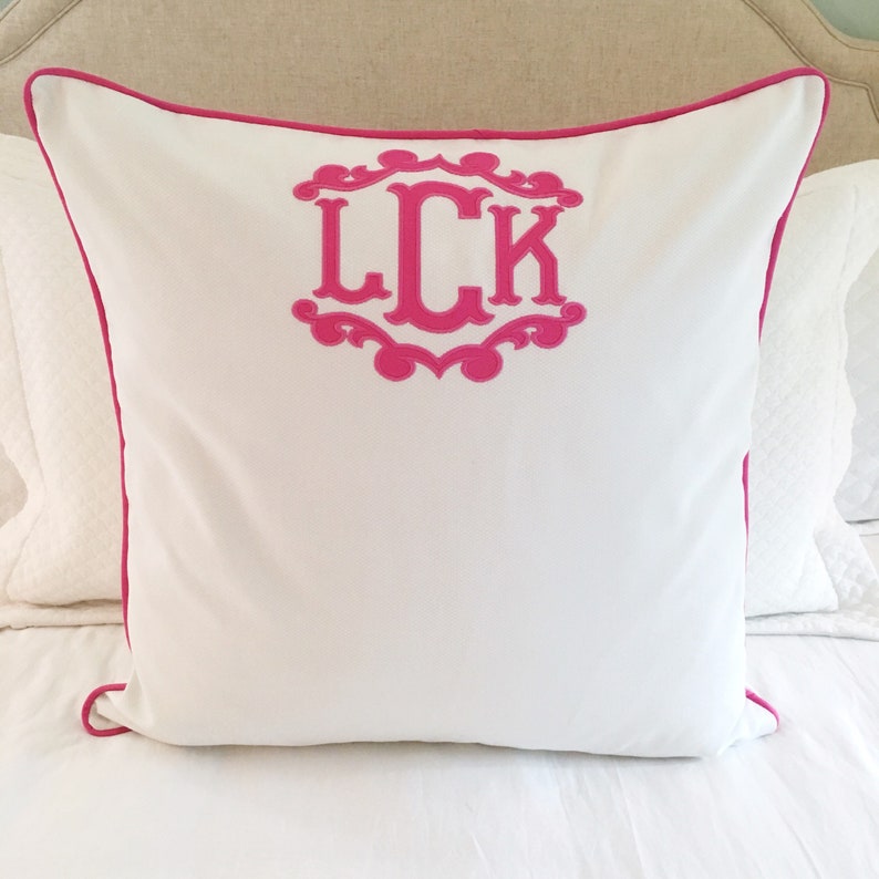 Monogram Applique Euro Sham 26 x 26 Etsy